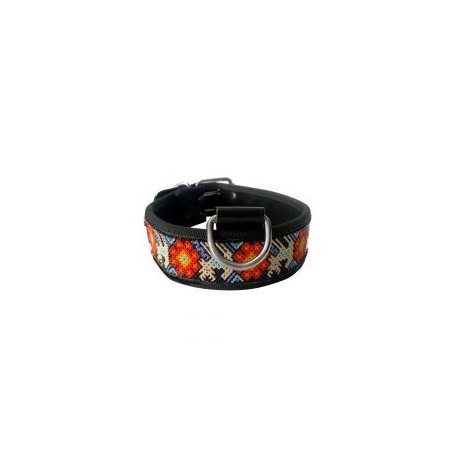 COLLAR ARTESANAL WIXARI PETS VENADO (BLANCO Y ROJO) XL