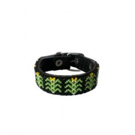 COLLAR ARTESANAL WIXARI PETS FLOR DE HIKURI (VERDE) XS