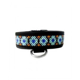 COLLAR ARTESANAL WIXARI PETS FLOR DE HIKURI (AZUL CIELO) M