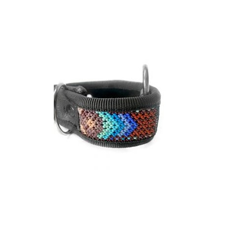 COLLAR ARTESANAL WIXARI PETS FLECHAS (AZUL Y CAFÉ) S