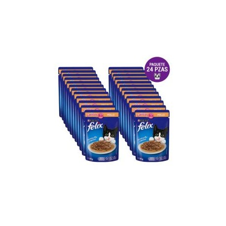 Felix Gatitos Pollo Salsa 85g (24 pzas)