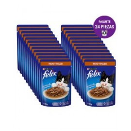 Felix Gato Pavo y Pollo en Salsa 85g (24 pzas)