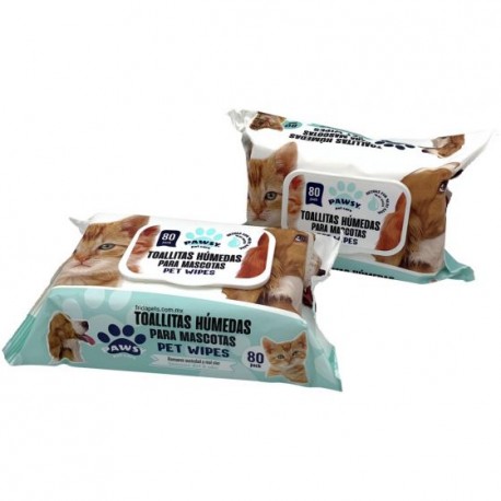 Paquete 2 toallitas húmedas para mascotas Pet Wipes